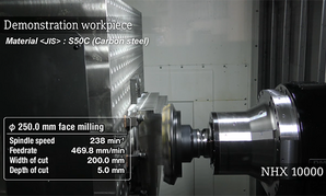 重切削加工(フェイスミル）横形マシニングセンタNHX 10000