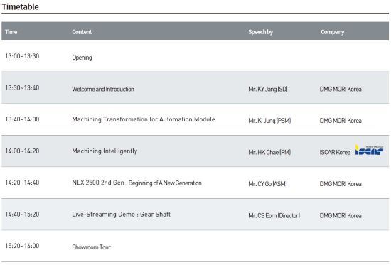 Timetable