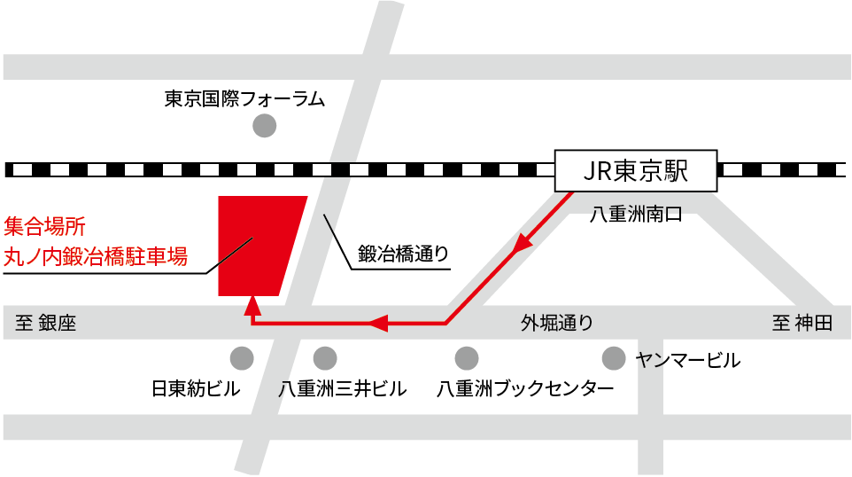 シャトルバス乗車場所